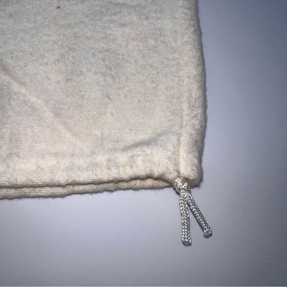 Jil Sander White Cotton Flannel Drawstring Dust bag w/Gray Print - Picture 4 of 5